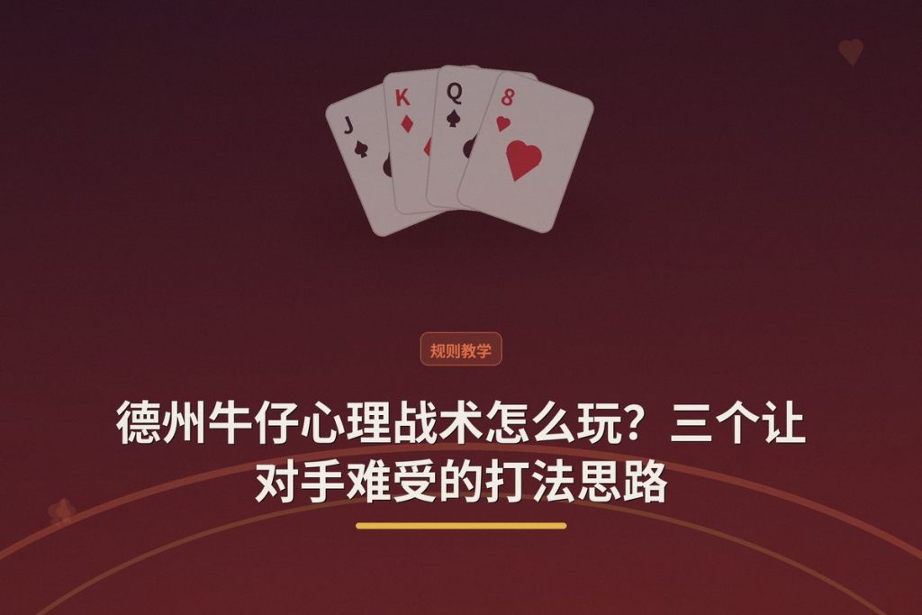 德州牛仔心理战术怎么玩？三个让对手难受的打法思路